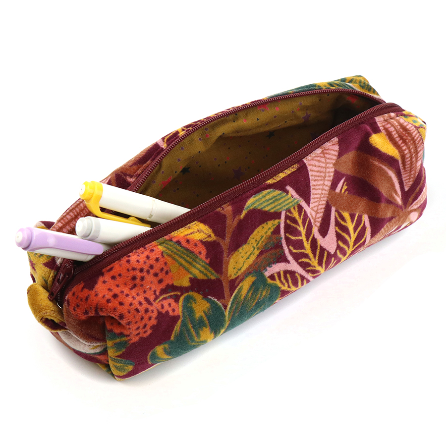 claret velvet barrel pouch