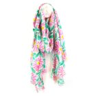 pink abstract daisy scarf